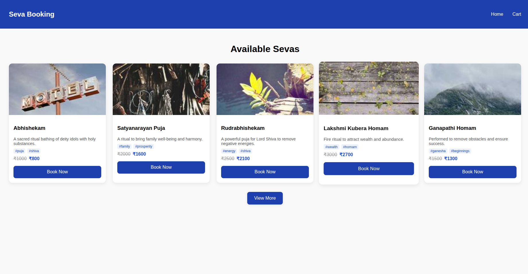 Seva Booking